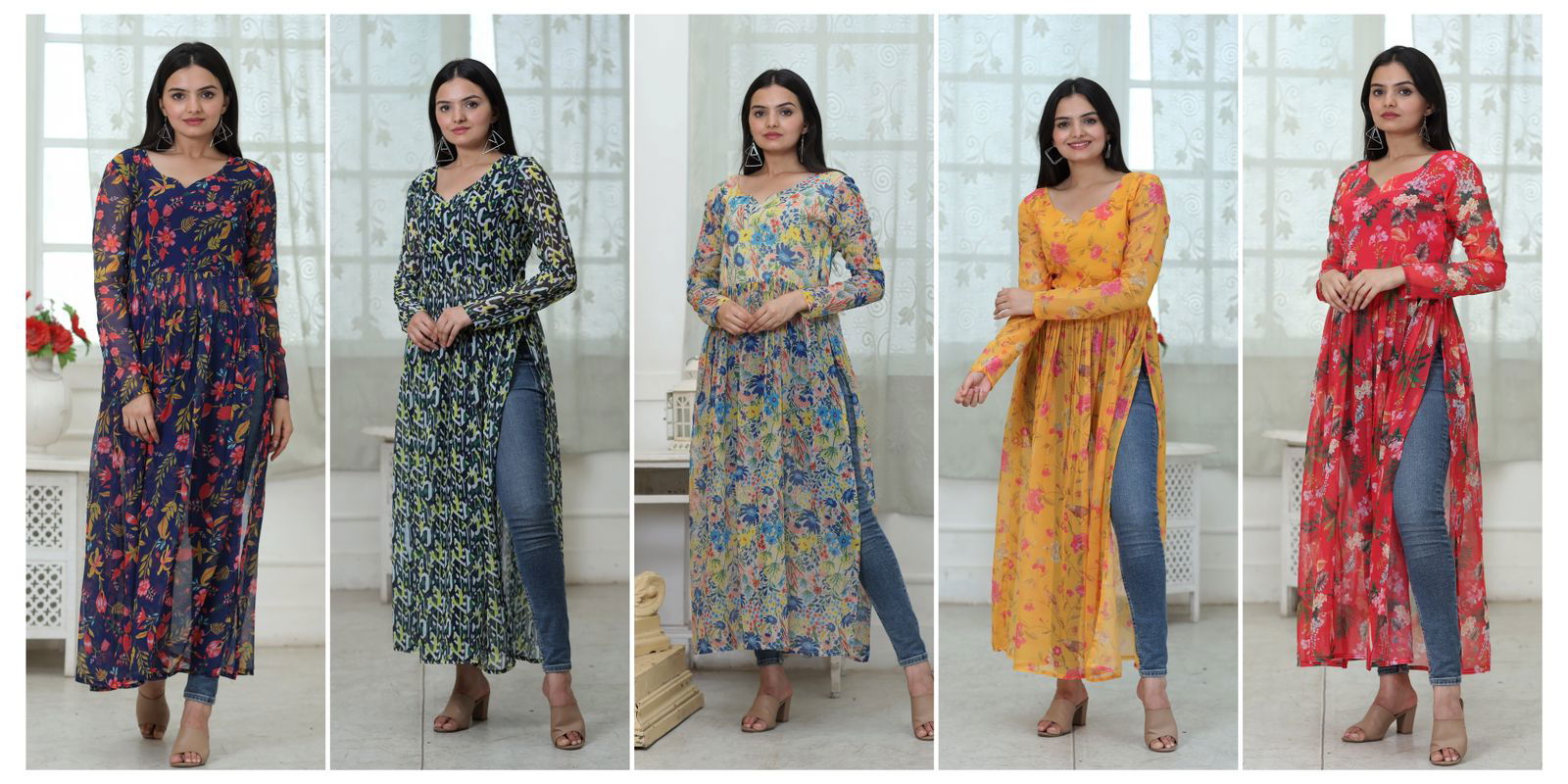  KA 1047 Georgette Printed Kurtis Catalog
